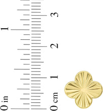 Load image into Gallery viewer, 14k Yellow Gold 12.2mm Radiating Textured Clover Stud Earrings
