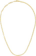 Load image into Gallery viewer, 14k Yellow Gold 2.5mm Solid Paperclip Link Chain Necklace
