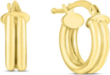 Load image into Gallery viewer, 14k Yellow Gold 8mm 2-Row Bar Hoop Earrings
