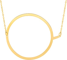 Load image into Gallery viewer, 14k Yellow Gold 1.5&quot; Extra Large Angled Alphabet Letter A - Z Initial Charm Pendant with Chain Necklace
