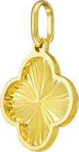 Load image into Gallery viewer, Italian 14k Yellow Gold 14mm Radiant Clover Charm Pendant with Optional Necklace,  16-17-18 Inch
