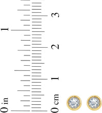 Load image into Gallery viewer, 14k Yellow Gold 5mm Round Birthstone Stud Earrings (Garnet, Amethyst, Aquamarine, White Topaz, Emerald, Moonstone, Ruby, Peridot, Blue Sapphire, Pink Sapphire, Citrine, Sky Blue Topaz)
