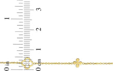 Load image into Gallery viewer, 14k Yellow Gold Alternating 4.7mm Solid &amp; 6.2mm Outline Clover Charm Adjustable Chain Necklace, 16 Inch-18"
