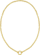 Load image into Gallery viewer, 14k Yellow Gold Push Lock for Charms and Pendants 4.2mm Cable Link Chain Necklace, 18 Inch
