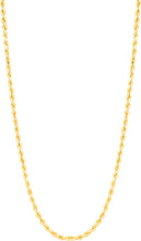 Load image into Gallery viewer, 14k Yellow Gold or White Gold 1.5mm Lite Spiral Rope Chain Necklace
