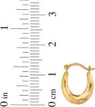 Load image into Gallery viewer, 10k Yellow Gold or White Gold 14mm Mini Oval Hoop Earrings
