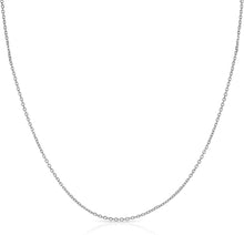 Load image into Gallery viewer, 14k White Gold Double Extendable Solid Diamond Cut Cable Chain Adjustable Necklace, 16" - 17" - 18 Inch with Spring Ring Clasp
