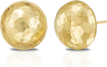 Load image into Gallery viewer, 14k Yellow Gold 13.2mm Flat Back Faceted Ball Stud Earrings
