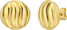 Load image into Gallery viewer, 14k Yellow Gold 12mm Swirl Button Earrings
