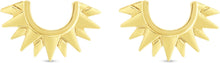 Load image into Gallery viewer, 14k Yellow Gold 16mm Sunburst High Polished Stud Earrings
