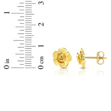 Load image into Gallery viewer, 14k Yellow Gold 9.2mm Rose Stud Earrings
