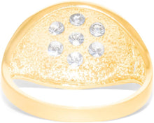 Load image into Gallery viewer, 10k Yellow Gold 15mm Two-Tone Flower CZ Openwork Ring, Sizes 5 - 13
