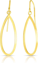 Load image into Gallery viewer, 14k Yellow Gold 41mm Graduated Open Oval Dangle Earrings
