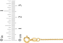 Load image into Gallery viewer, 14k Yellow Gold 0.87mm Solid Diamond Cut Cable Chain Necklace
