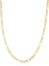 Load image into Gallery viewer, 10k Yellow Gold 2mm Solid Figaro Chain Link Necklace - 16 inch

