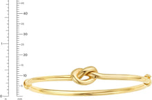 Load image into Gallery viewer, 14k Yellow Gold 9.5mm Polished Puffed Wire Love Knot Bangle Bracelet, 7 Inch
