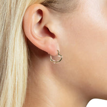 Load image into Gallery viewer, 10k Yellow Gold or White Gold 14mm Heart Hoop Earrings
