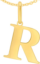 Load image into Gallery viewer, 14k Yellow Gold 0.9&quot; Alphabet Letter A - Z Initial Charm Pendant with optional Extendable Adjustable Chain Necklace

