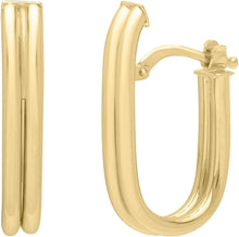 Load image into Gallery viewer, 14k Yellow Gold 24mm Double Oval Tube Hoop Earrings
