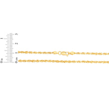 Load image into Gallery viewer, 10k Yellow Gold 2.75mm Solid Rope Chain Diamond Cut Bracelet or Anklet
