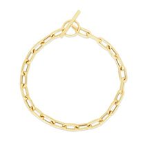Load image into Gallery viewer, 14k Yellow Gold 5mm Paperclip Toggle Link Bracelet, 7.5 Inch
