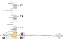 Load image into Gallery viewer, 14k Two-Tone Gold 6mm Diamond-Cut Heart Charm Bracelet, Adjustable 6.5 Inch-7.5"
