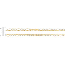 Load image into Gallery viewer, 14k Yellow Gold and White Gold 7mm Solid Two-Tone Pave Figaro Chain Necklace
