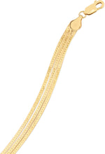 Load image into Gallery viewer, 14k Yellow Gold 1.8mm Triple Strand Herringbone Link Bracelet, 7 Inch
