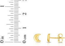 Load image into Gallery viewer, 14k Yellow Gold 6mm Gold Moon Stud Earrings
