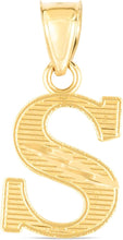 Load image into Gallery viewer, 10k Yellow Gold 0.45&quot; Personalized Lighting Alphabet Letter A - Z Initial Charm Pendant with optional Extendable Chain Necklace
