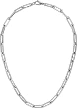 Load image into Gallery viewer, 14k Yellow Gold or White Gold or Rose Gold 6mm Hollow Paperclip Link Chain 18&quot; Necklace and 7.5&quot; Bracelet Set
