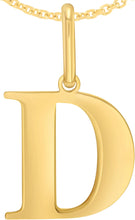 Load image into Gallery viewer, 14k Yellow Gold 0.9&quot; Alphabet Letter A - Z Initial Charm Pendant with optional Extendable Adjustable Chain Necklace
