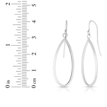 Load image into Gallery viewer, 14k White Gold 41mm Graduated Open Oval Dangle Earrings
