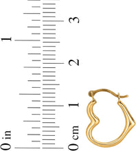 Load image into Gallery viewer, 10k Yellow Gold or White Gold 14mm Heart Hoop Earrings
