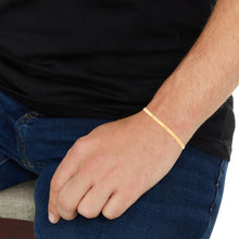 Load image into Gallery viewer, 14k Yellow Gold 3mm Solid Herringbone Chain Bracelet or Anklet, 7", 8" or 10 Inch
