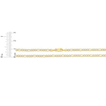 Load image into Gallery viewer, 10k Yellow Gold and White Gold 2.5mm Solid Two-Tone Figaro Chain Bracelet or Anklet
