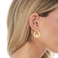 Load image into Gallery viewer, 14k White Gold 23mm Claddagh Back to Back Hoop Earrings

