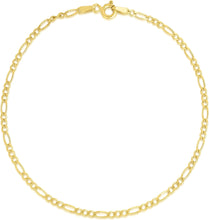 Load image into Gallery viewer, 10k Yellow Gold 2mm Solid Figaro Chain Link Bracelet or Anklet
