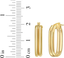 Load image into Gallery viewer, 14k Yellow Gold 21mm Double Row Paperclip Hoop Earrings
