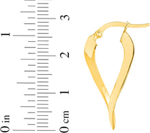 Load image into Gallery viewer, 14k Yellow Gold or White Gold 29mm Teardrop Twist Freeform Earrings
