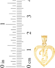 Load image into Gallery viewer, 10k Yellow Gold 0.5&quot; Personalized Alphabet Letter A - Z Initial Heart Pendant with optional Extendable Cable Chain Necklace
