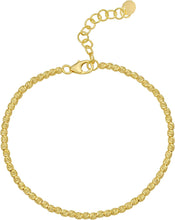 Load image into Gallery viewer, 14k Yellow Gold 2.2mm, 3mm or 4mm Diamond Cut Bead Link Bracelet, Adjustable 6.25" - 7.5 Inch
