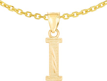 Load image into Gallery viewer, 10k Yellow Gold 0.45&quot; Personalized Lighting Alphabet Letter A - Z Initial Charm Pendant with optional Extendable Chain Necklace

