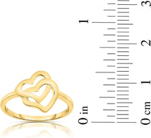 Load image into Gallery viewer, 10k Yellow Gold Interlocked Double Hearts Women's Ring
