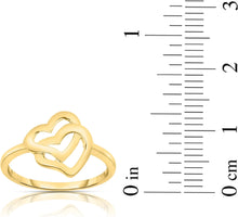 Load image into Gallery viewer, 10k Yellow Gold Interlocked Double Hearts Women&#39;s Ring
