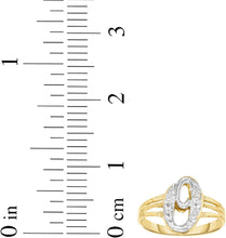 Load image into Gallery viewer, 10k Two-Tone Yellow Gold and White Gold 8.5mm Personalized A-Z Initial Cursive Letter Ring, Sizes 3 - 10
