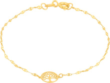 Load image into Gallery viewer, Italian 14k Yellow Gold 1.2mm Tree of Life Mirror Link Bracelet, 7 Inch
