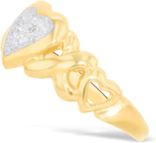 Load image into Gallery viewer, 10k Yellow Gold 9mm CZ XOXO Heart Two-Tone Ring, Sizes 4 - 10.5
