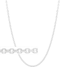 Load image into Gallery viewer, 10k White Gold 0.8mm or 1.1mm Solid Diamond Cut Cable Chain Necklace
