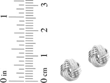 Load image into Gallery viewer, 14k Yellow Gold 7mm Polished &amp; Diamond Cut Love Knot Stud Earrings
